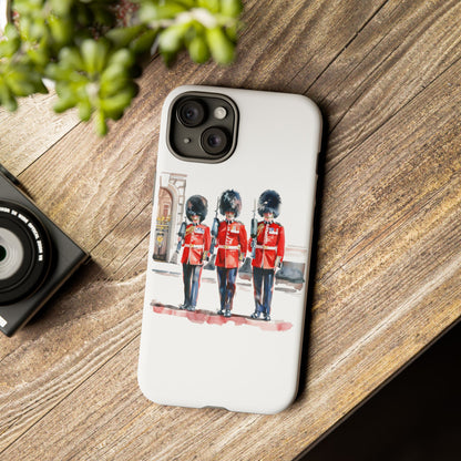 Phone Case with Royal Guard Design, Unique Cell Cover, London Souvenir, Tough Phone Case, Gift for Travelers, Stylish Street Photography
