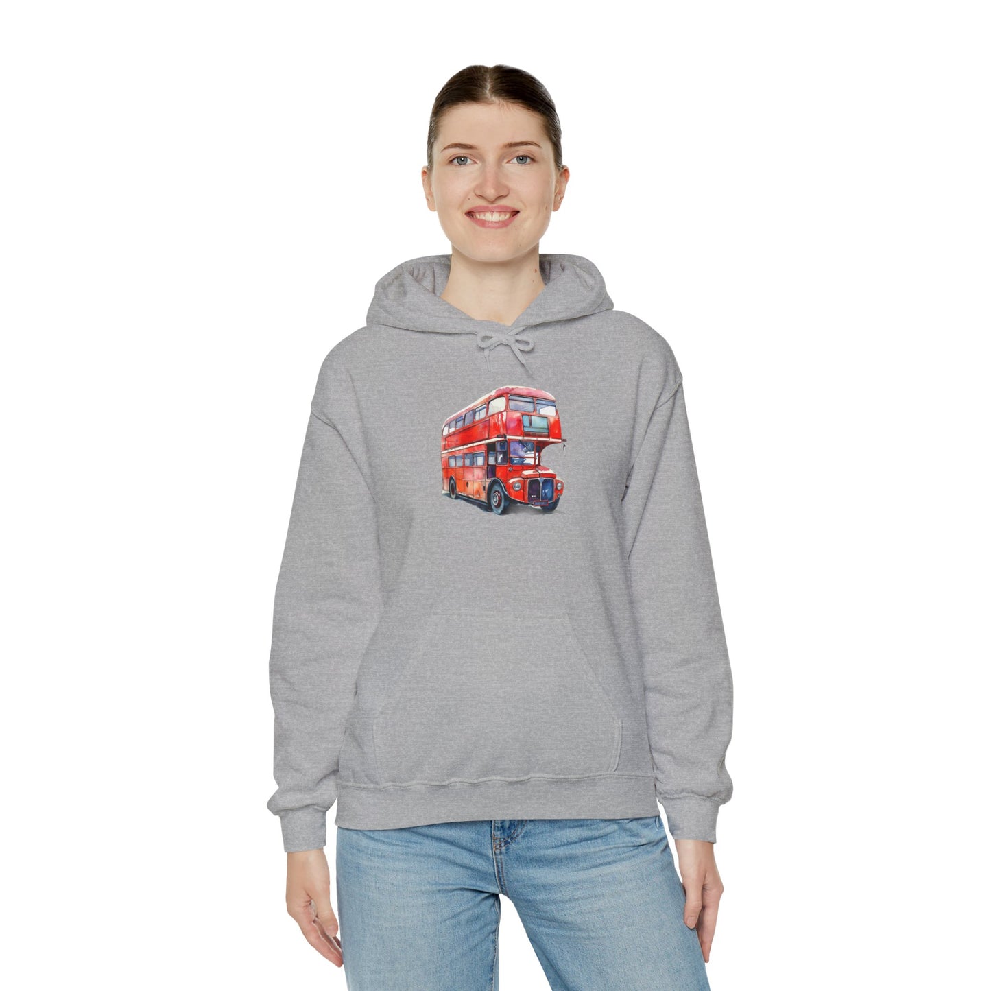 Unisex Heavy Blend™ Hooded Sweatshirt - The Heart of London - Iconic Double-Decker Buses