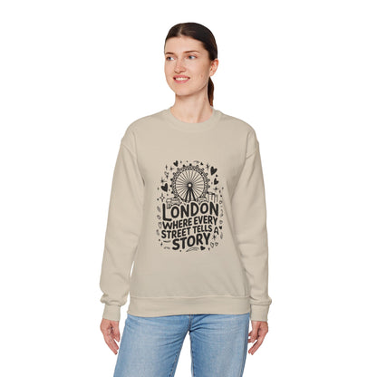Unisex Heavy Blend™ Crewneck Sweatshirt - London Story Telling Streets