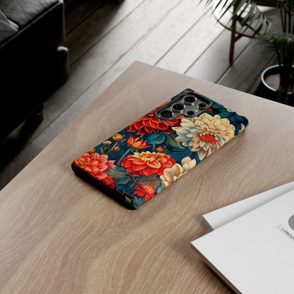 Floral Phone Case - Vibrant Tough Cases, Stylish Floral Cell Phone Cover, Gift for Her, Trendy Phone Accessory, Flower Design