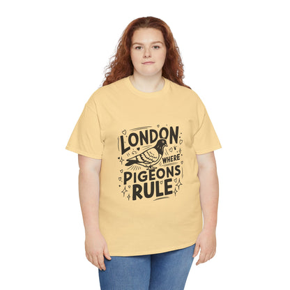 Unisex Heavy Cotton Tee - London Where Pigeons Rule