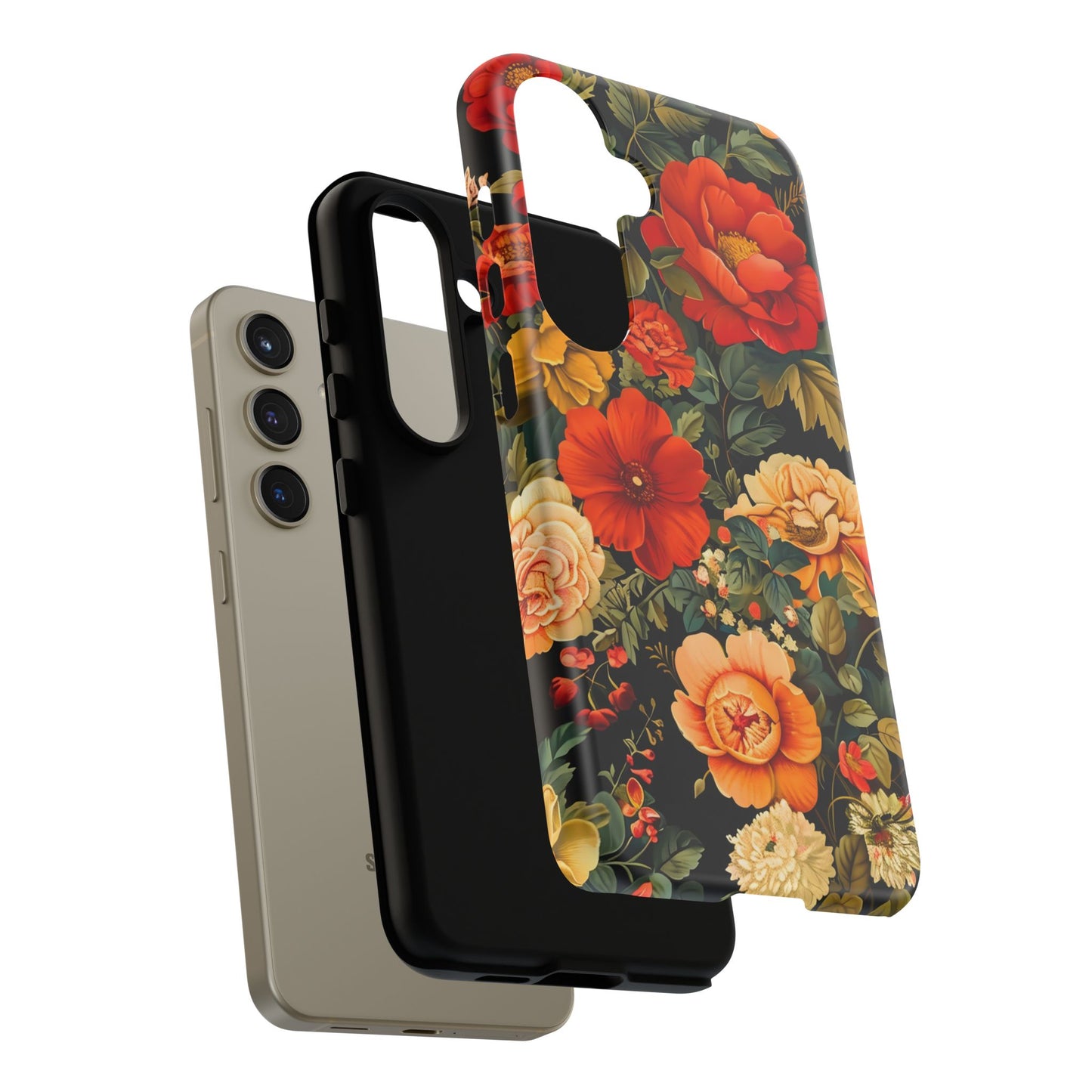 Floral Phone Case, Tough Cases, Decorative Tech Accessories, Gift for Her, Nature Lover Gift, Boho Style Case, Spring Floral Cover