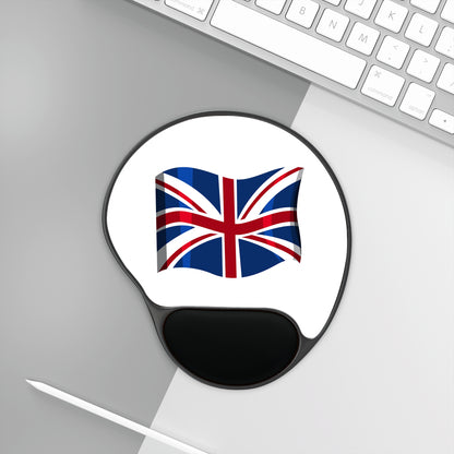 UK Flag Wrist Rest Mouse Pad, Office Decor, Gamer Gift, Workstation Accessory, British Pride
