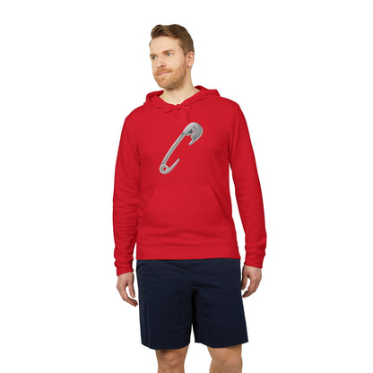 adidas Unisex Fleece Hoodie - Minimalist Safety Pin Design