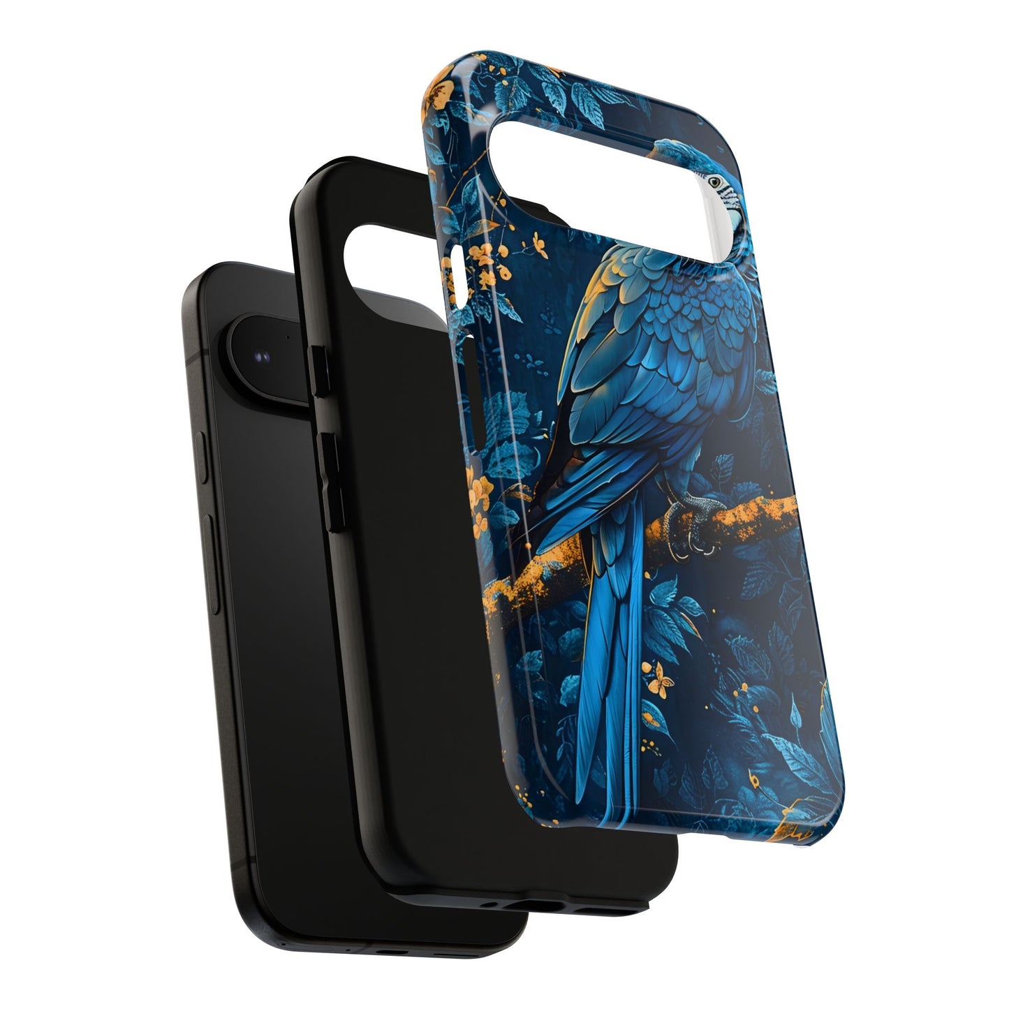 Tough Cases - Vibrant Blue Parrot Phone Case, Tropical Bird Phone Cover, Nature Lover Gift, Eco-Friendly Accessories, Unique Wildlife Decor