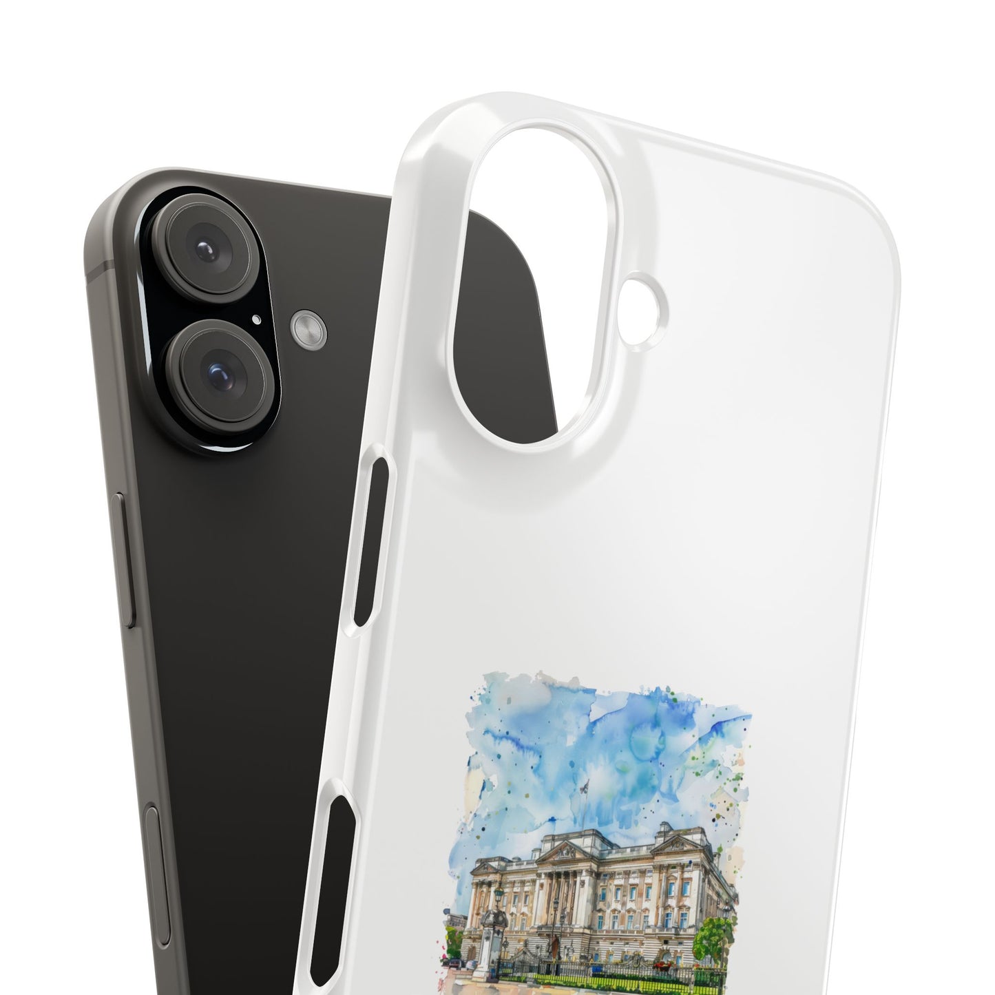 Artistic Slim Phone Case with Watercolor Design, Unique Phone Cover, Gift for Travelers, Stylish Mobile Accessory, Custom Phone Protection