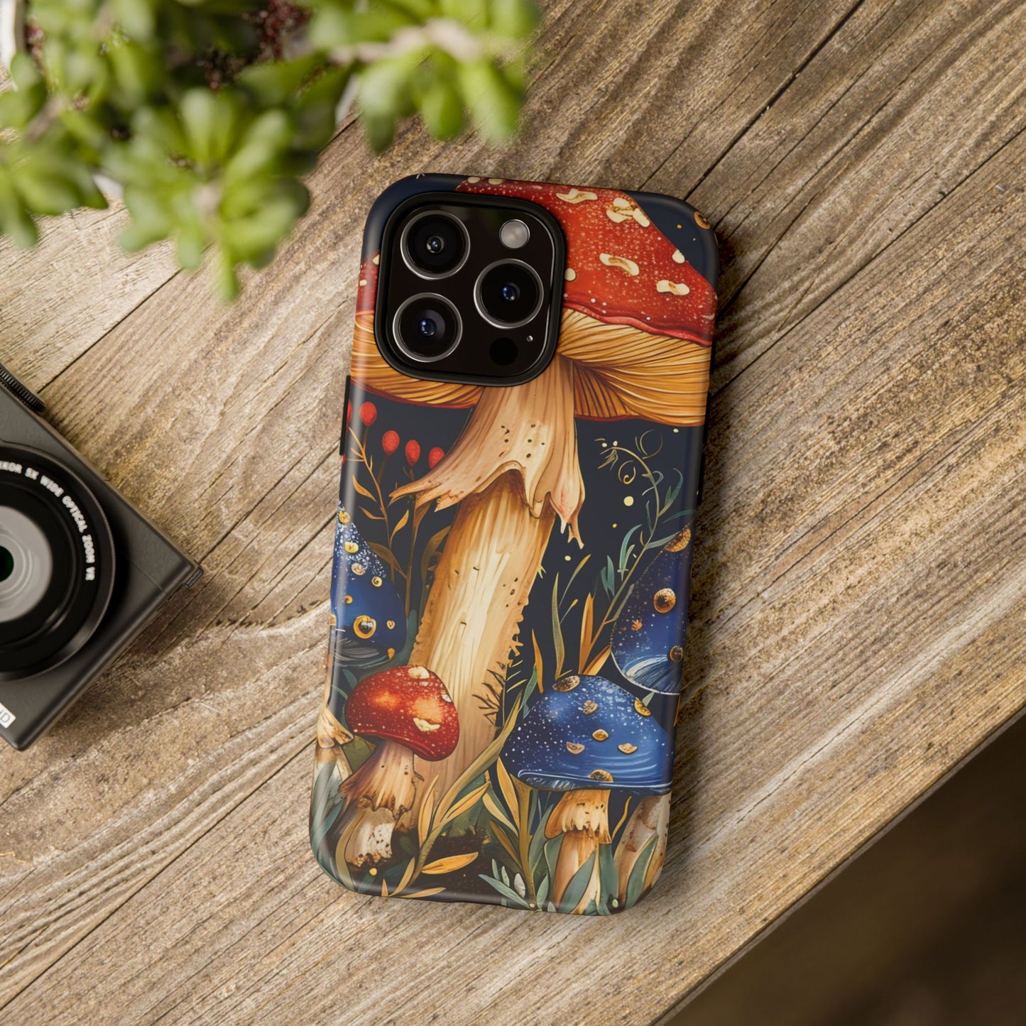 Mushroom Phone Case with Nature Design, Tough Phone Cover, Eco-Friendly Case, Gift for Nature Lovers, Unique Phone Accessory