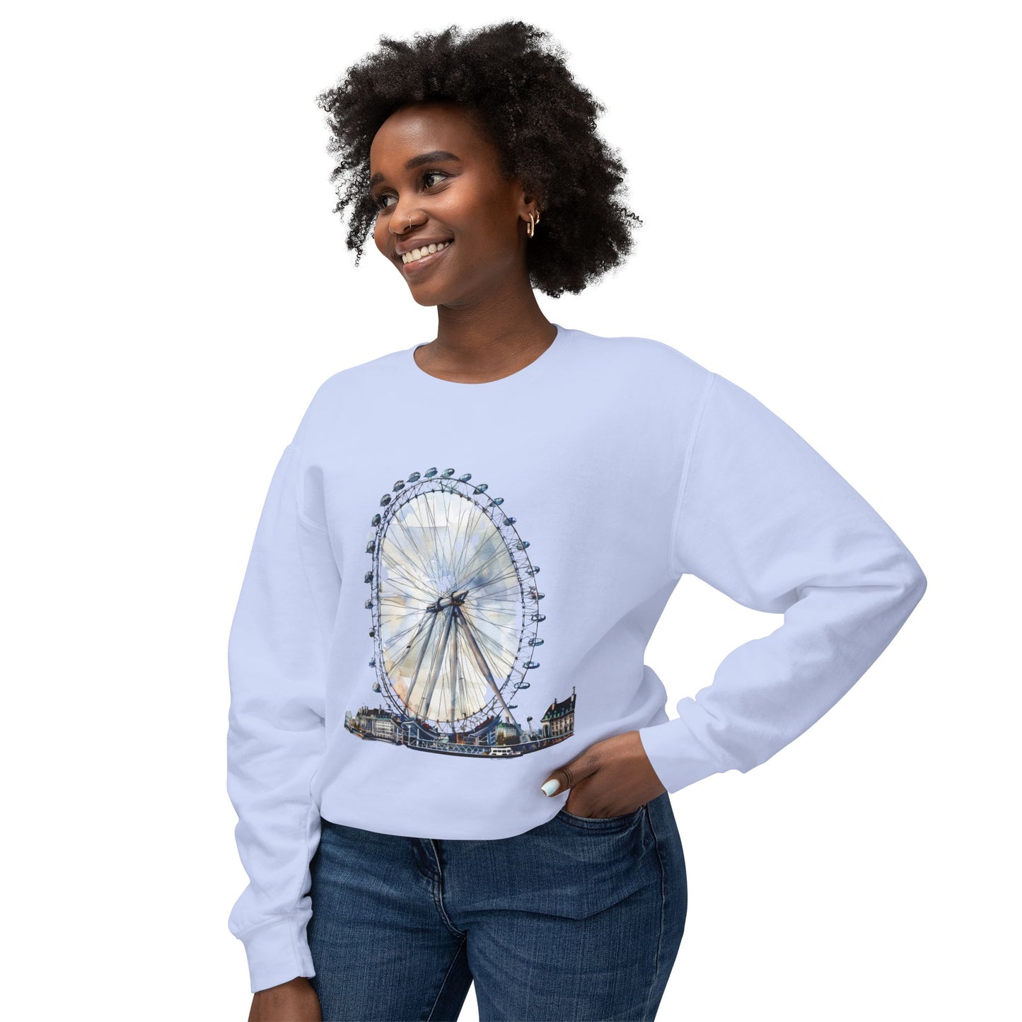 Unisex Lightweight Crewneck Sweatshirt - Classy London Wheel