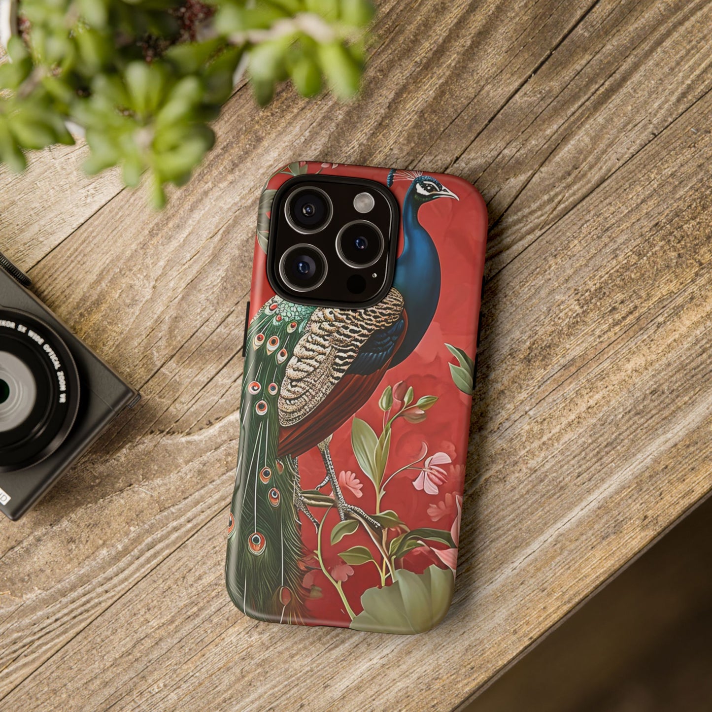 Peacock Tough Phone Case | Stylish Phone Cover, Unique Gift for Nature Lovers, Phone Accessory, Vibrant Floral Design