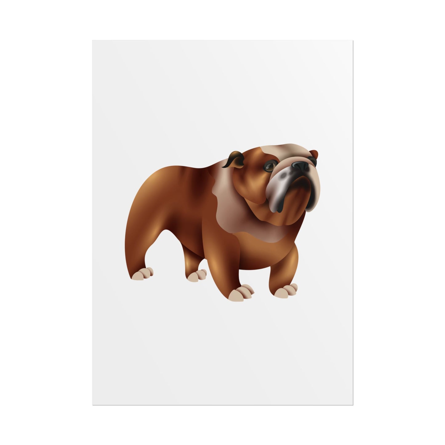 Bulldog Rolled Poster Art | Dog Lover’s Wall Decor | Unique Gift for Pet Owners | Living Room or Office Decor