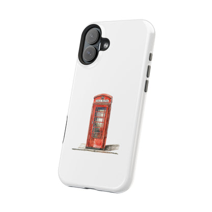 Red Telephone Booth Phone Case, Magnetic Tough Cases for Protection, Unique Gift for Phone Lovers, British Theme, Travel Accessory