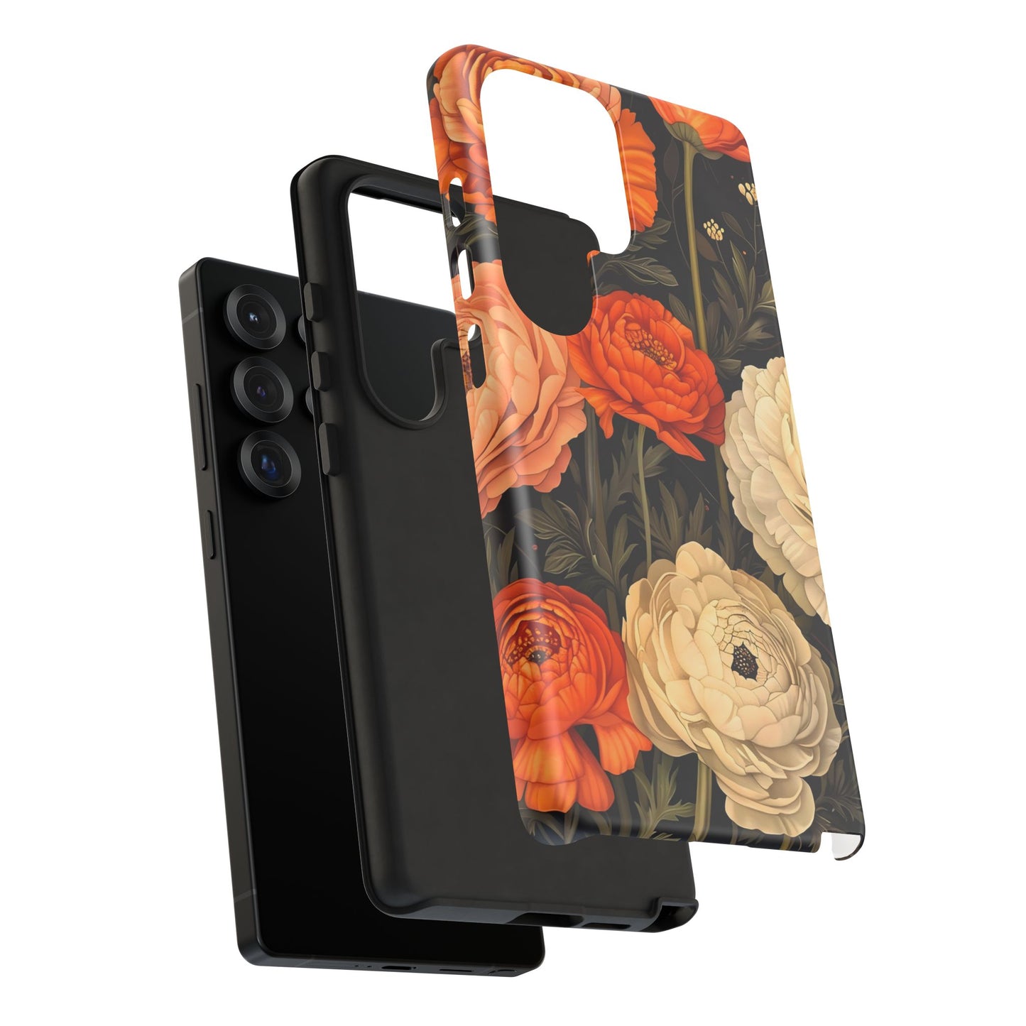 Floral Phone Case with Tough Protection, Blooming Ranunculus Design, Durable Cover, Gift for Flower Lovers, Eco-Friendly Phone Accessory