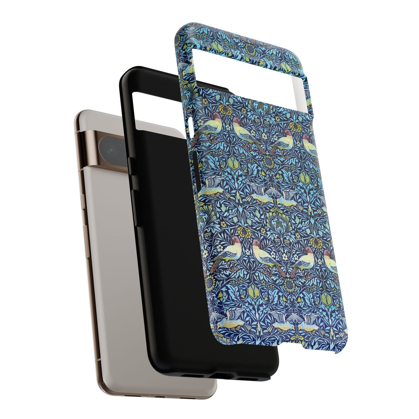 Bird and Floral Pattern Phone Case, Tough Cases, Gift for Nature Lovers, Eco-friendly, Custom Phone Accessories, All-Occasion