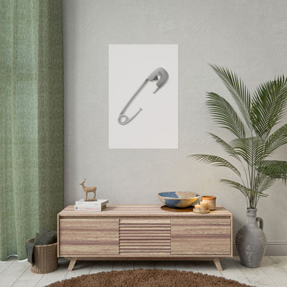 Minimalist Safety Pin Wall Art, Modern Decor, Unique Gift, Home Aesthetic, Art Print, Rolled Poster, Contemporary Interior Design