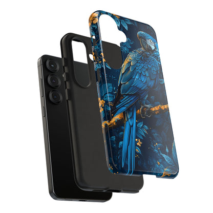 Tough Cases - Vibrant Blue Parrot Phone Case, Tropical Bird Phone Cover, Nature Lover Gift, Eco-Friendly Accessories, Unique Wildlife Decor