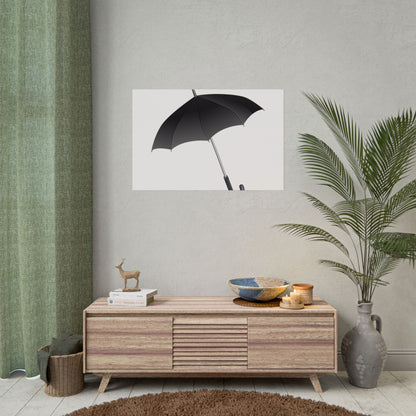 Minimalist Umbrella Wall Art, Chic Home Decor Print, Stylish Poster, Rental Friendly Artwork, Black Umbrella Decor
