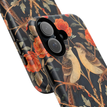 Floral Phone Case – Tough Cases with Bird Design, Unique Gift for Nature Lovers, Stylish Tech Accessory, Phone Cover, Artistic Case