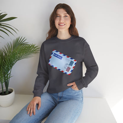 Unisex Heavy Blend™ Crewneck Sweatshirt - Vintage British Air Mail - Classic Postal Design
