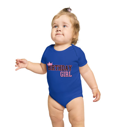 Birthday Girl Short Sleeve Baby Bodysuit - Cute Infant outfit for Celebrations