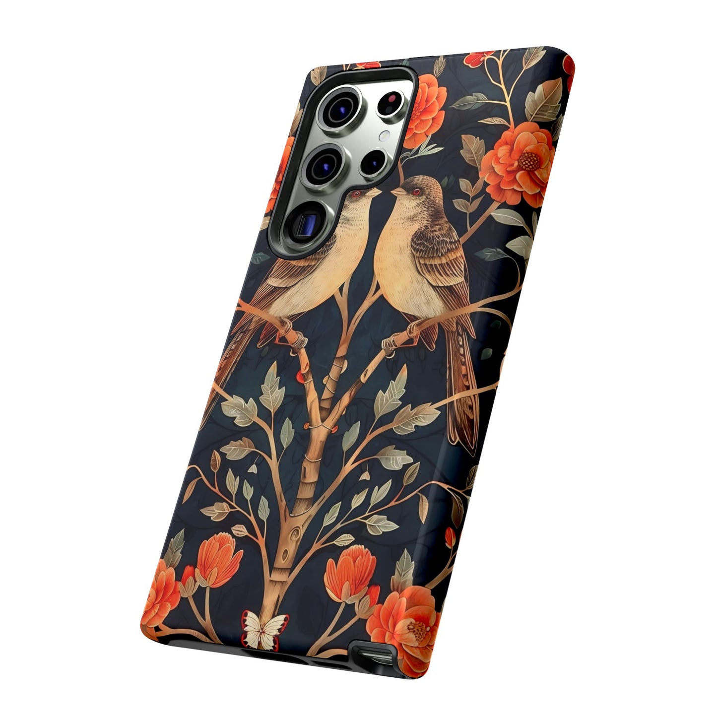 Floral Phone Case – Tough Cases with Bird Design, Unique Gift for Nature Lovers, Stylish Tech Accessory, Phone Cover, Artistic Case