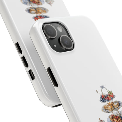 Vintage Tea Party Tough Phone Case - Durable Phone Protector with Charming Tea Set Design
