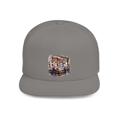 British Pub Stylish Flat Bill Snapback Hat, Trendy Cap for Casual Looks, Perfect for Summer Vibes, Outdoor Events, Gift for Friends, Unisex Fashion
