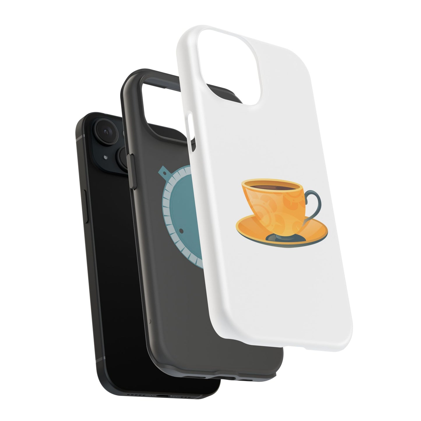 Stylish Magnetic Phone Case with Coffee Cup Design, Phone Accessory, Gift for Coffee Lovers, Functional Decor, Unique Magnet Case