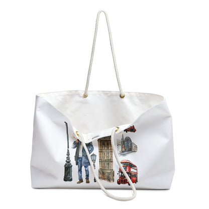 Stylish Travel Weekender Bag, London Theme Tote, Perfect for Getaways, Gifts, Weekend Trips, Summer Outings, Travel Lover's Bag