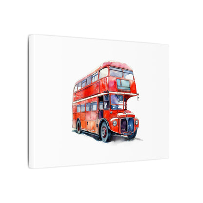 London Red Double-Decker Bus Art Canvas Print, Wall Decor for Travel Lovers, Home Office Gift, Unique Artwork for All Occasions