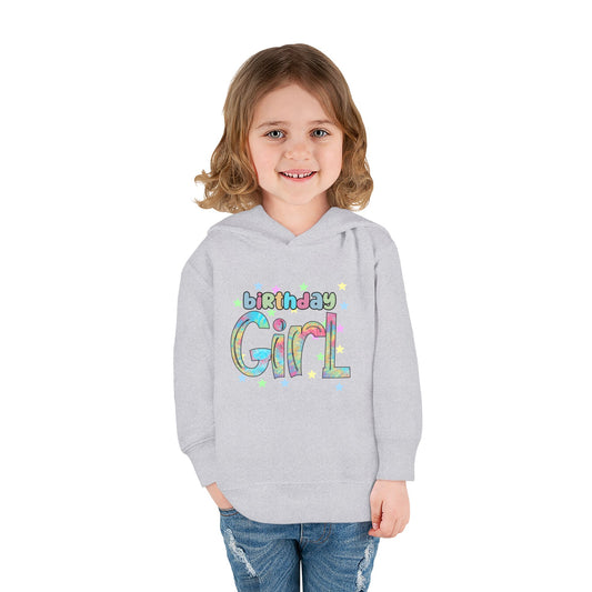 Toddler Birthday Girl Fleece Hoodie - Rainbow Design