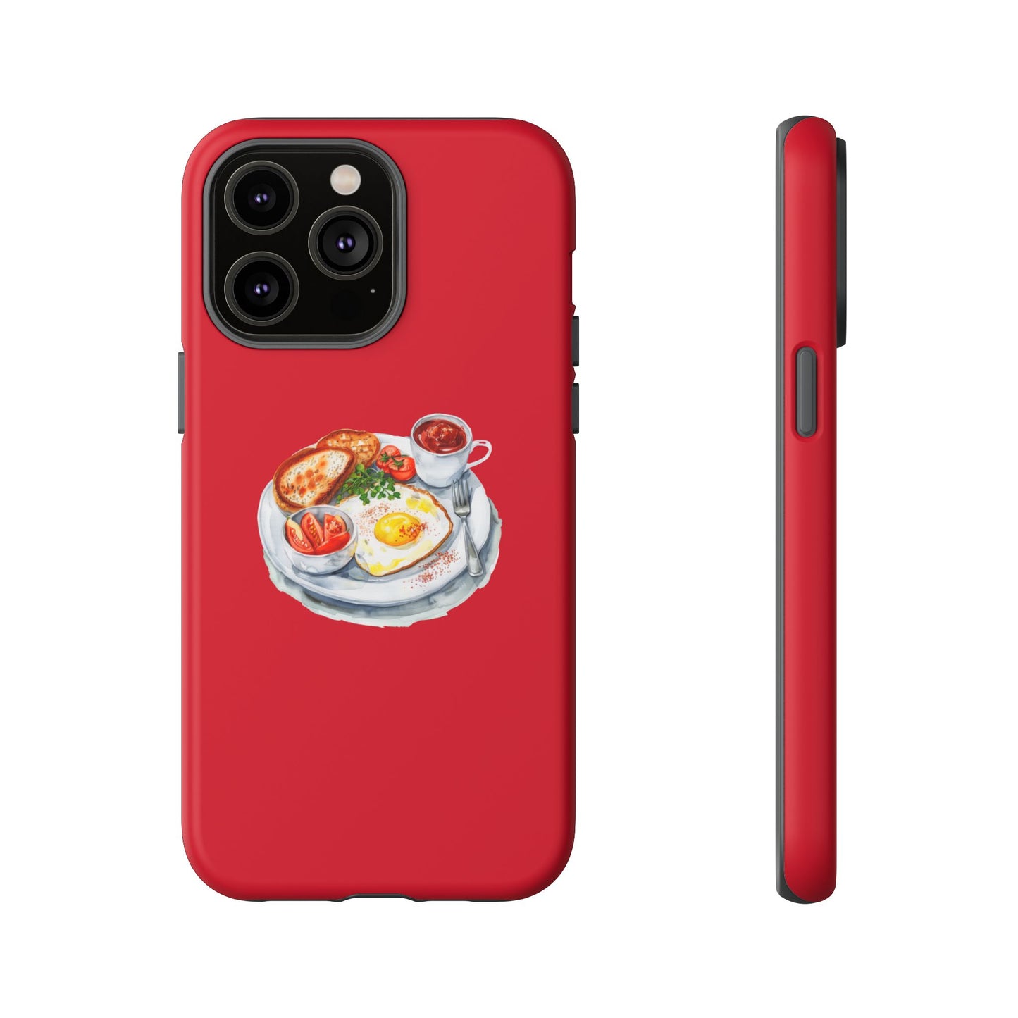 Breakfast-Inspired Phone Case, Tough Phone Covers, Foodie Gifts, Unique Accessories, Cute Kitchen Decor, Red Phone Case