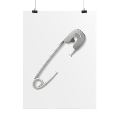 Minimalist Safety Pin Wall Art, Modern Decor, Unique Gift, Home Aesthetic, Art Print, Rolled Poster, Contemporary Interior Design