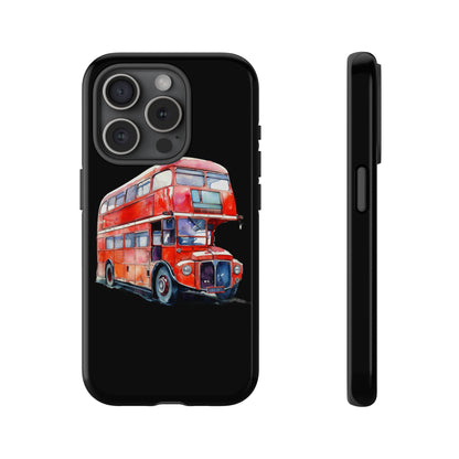 London Bus Phone Case, Tough iPhone Cover, Unique Gift for Travelers, Vintage Style Accessories, Holiday Present Idea