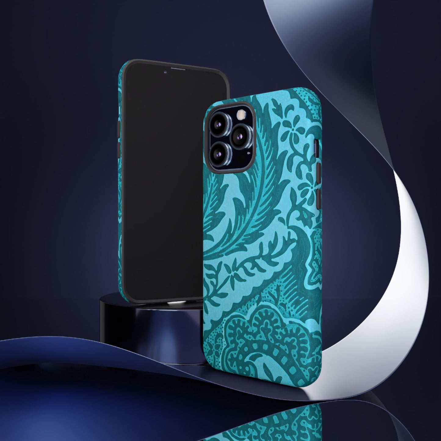 Protective Phone Case with Elegant Teal Design, Tough Cases, Floral Phone Cover, Stylish Smartphone Protection, Gifts for Her, Trendy [...]