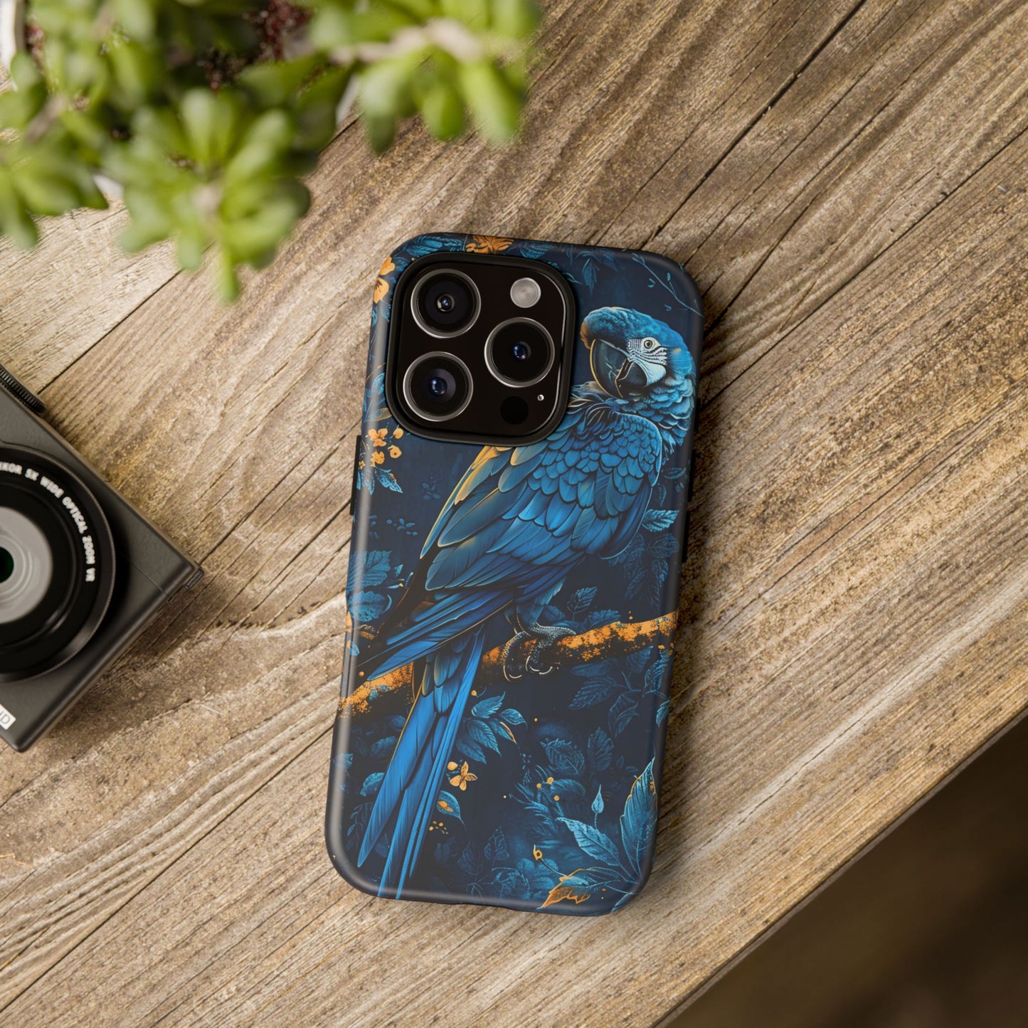 Tough Cases - Vibrant Blue Parrot Phone Case, Tropical Bird Phone Cover, Nature Lover Gift, Eco-Friendly Accessories, Unique Wildlife Decor