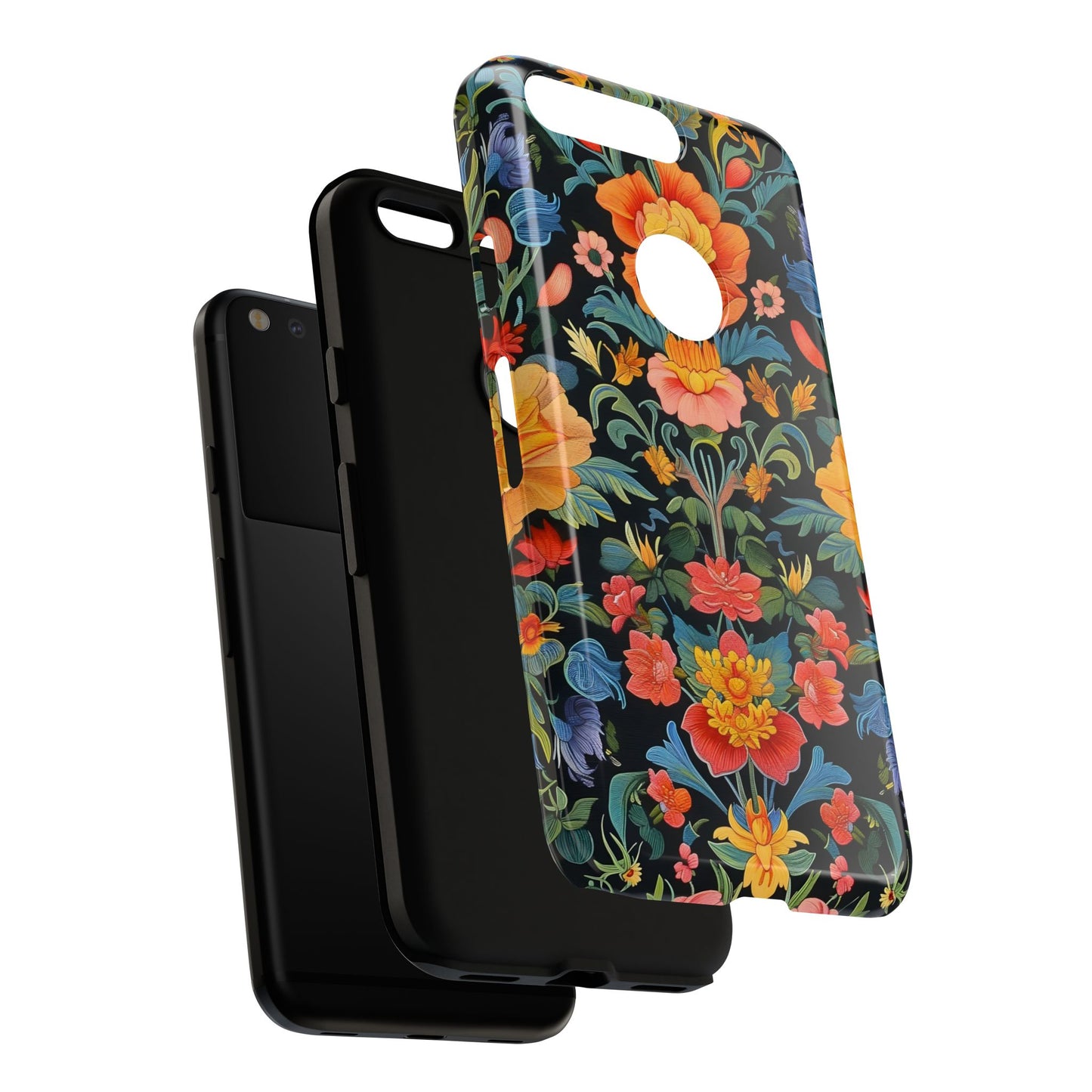 Floral Phone Case - Vibrant Flower Pattern, Tough Case for iPhone, Samsung, Aesthetic Gift, Flower Lover Accessory