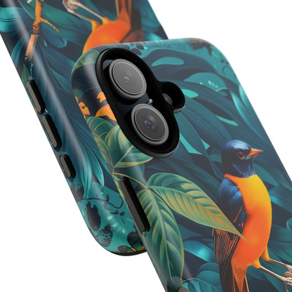Tough Cases: Vibrant Bird Phone Case, Nature Lover Gift, Eco-Friendly Cover, Floral Design, Spring Decor