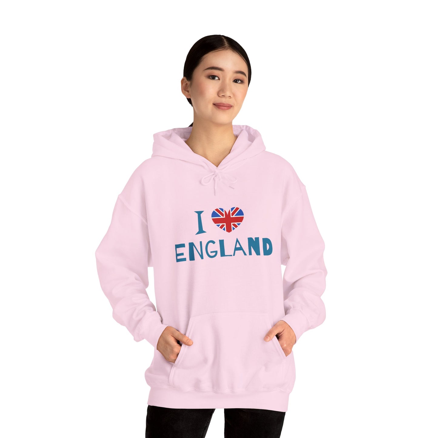Unisex Heavy Blend™ Hooded Sweatshirt - I Love England - Union Jack Heart Design