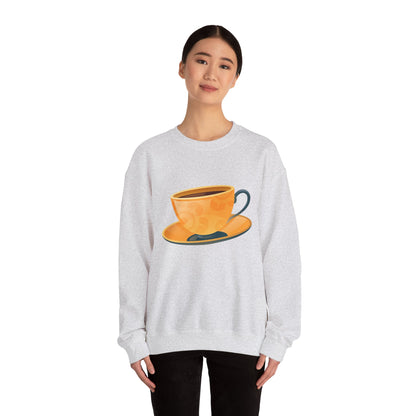 Unisex Heavy Blend™ Crewneck Sweatshirt - Elegant British Tea Cup - Classic Tea Time Style