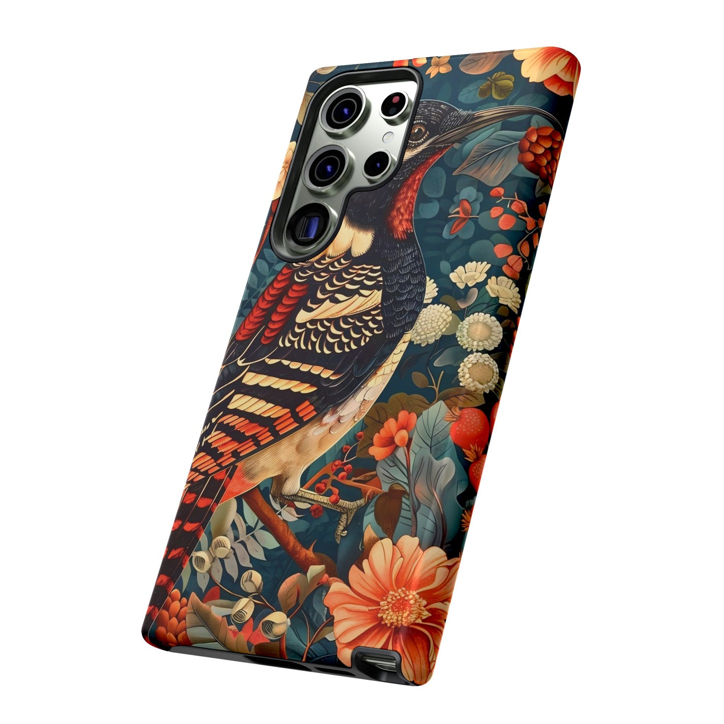 Nature-Inspired Phone Case with Floral Art, Tough Phone Cover, Protective Case, Gift for Nature Lovers, Unique Phone Accessory