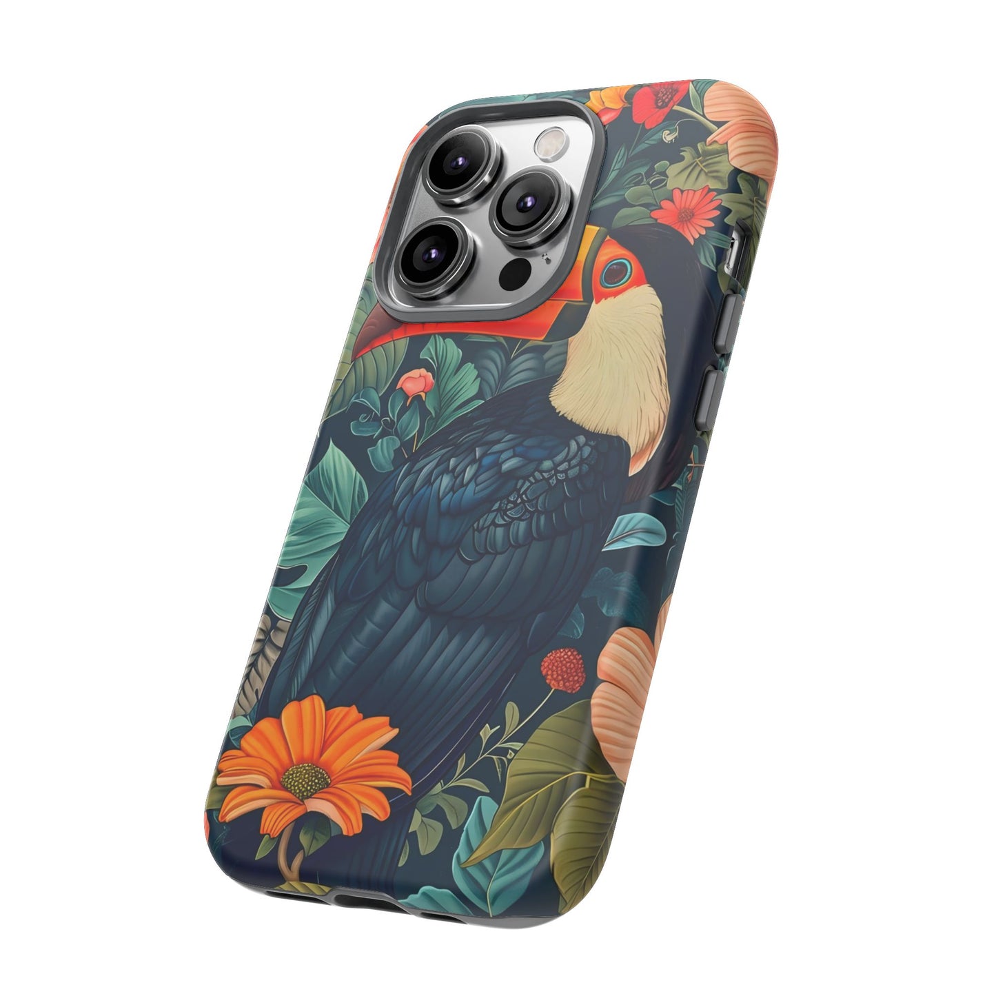 Tropical Toucan Phone Case - Cute Animal Design, Nature Lover Gift, Floral Pattern, Bird Lover Accessory, Summer Vibes