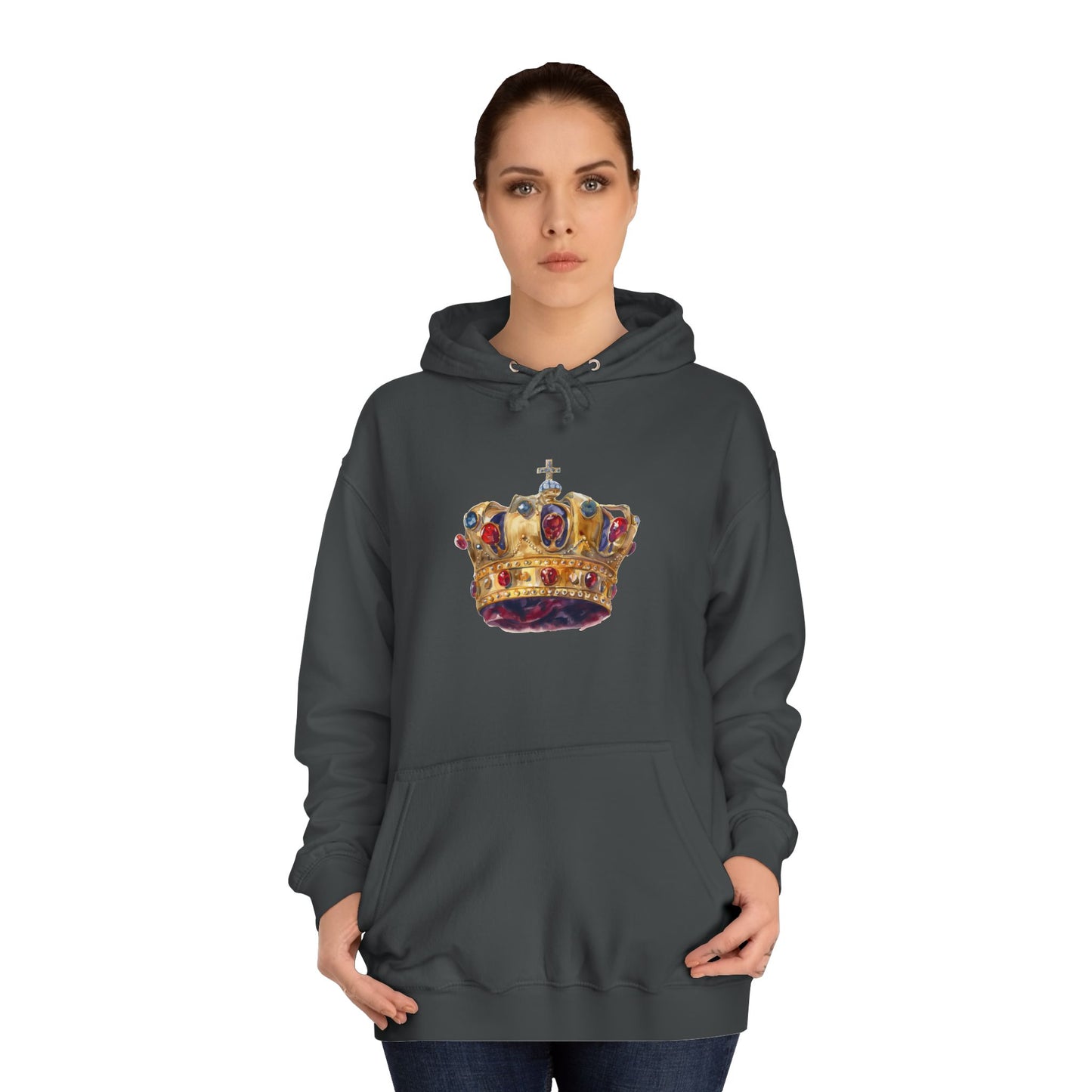 Unisex College Hoodie - British Royal Crown Design