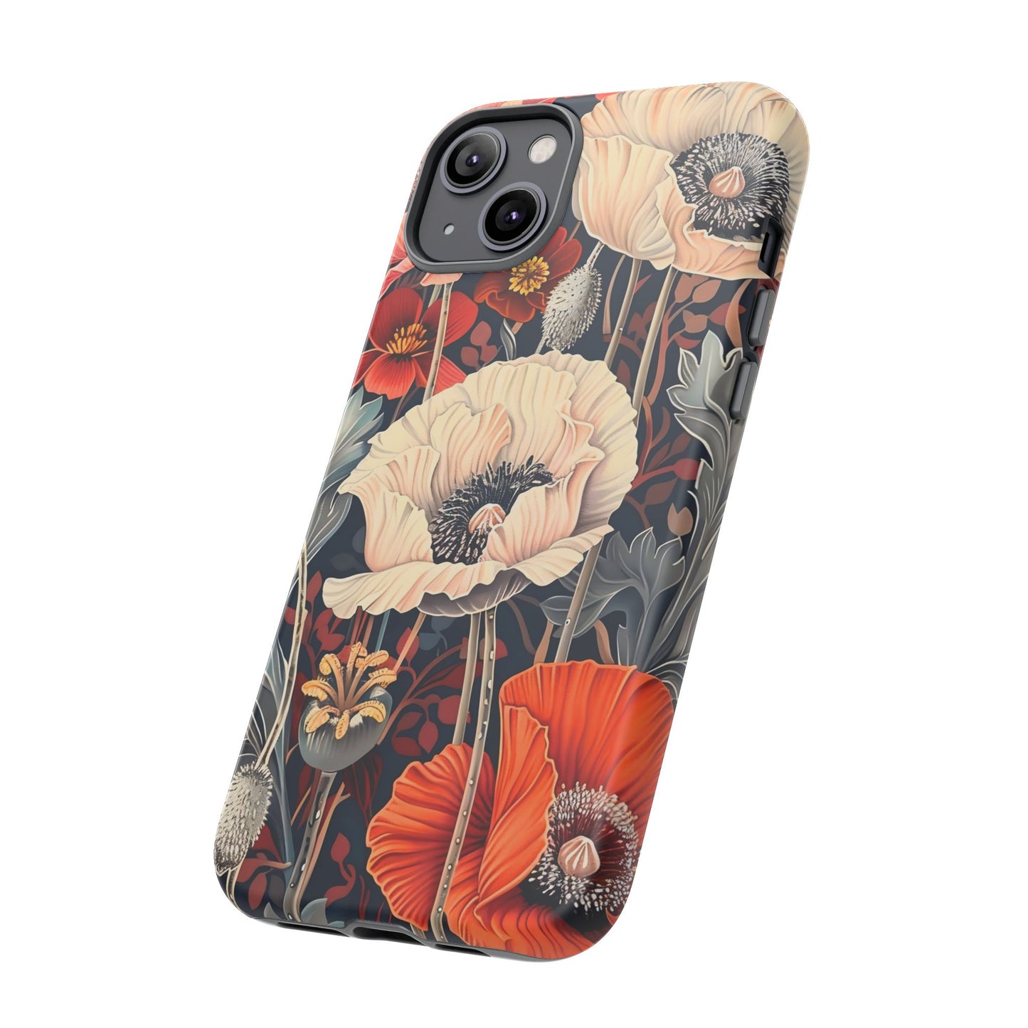 Floral iPhone Case, Tough Phone Cover, Artistic Protection, Flower Design, Unique Gift for Her, Phone Accessory, Trendy Tech