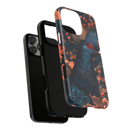 Vibrant Phone Case with Floral Peacock Design - Tough Cases, Artistic Phone Cover, Unique Gift for Nature Lovers, Stand Out Tech Accessory