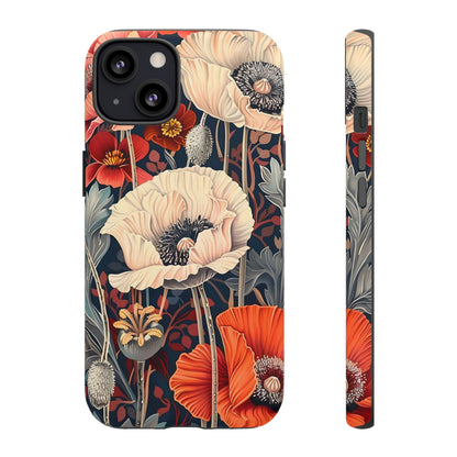 Floral iPhone Case, Tough Phone Cover, Artistic Protection, Flower Design, Unique Gift for Her, Phone Accessory, Trendy Tech
