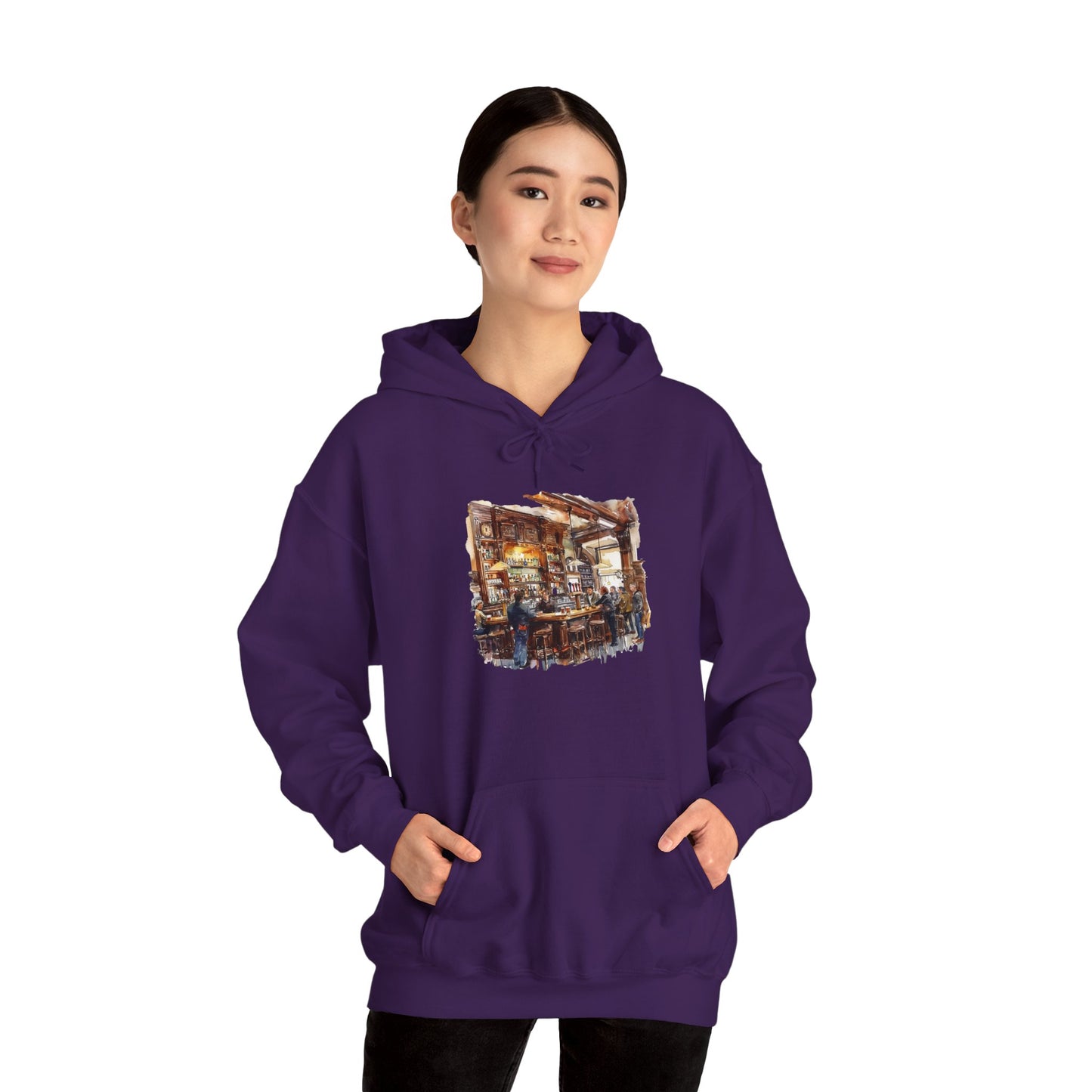 Unisex Heavy Blend™ Hooded Sweatshirt - Cozy British Pub