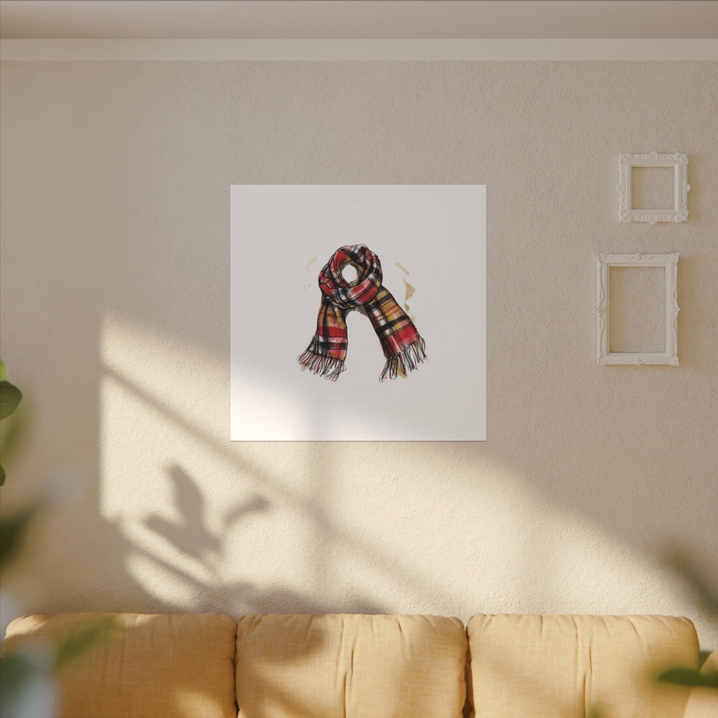 Autumn Scarf Canvas Art Print | Cozy Home Décor, Gift for Fall Lovers, Seasonal Wall Art, Unique Interior Design