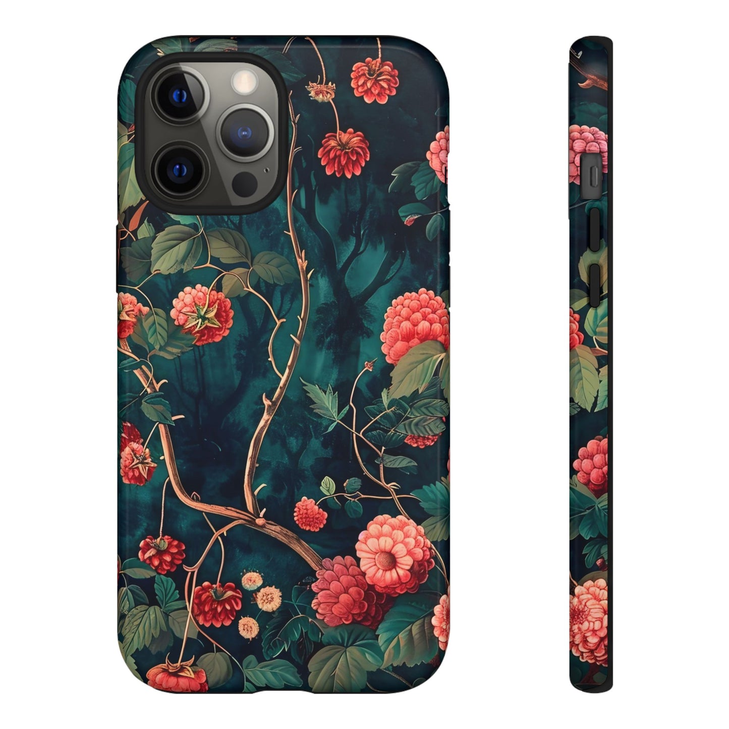 Floral Tough Phone Case with Vibrant Berry Design, Protective iPhone Skin, Gift for Nature Lovers, Elegant Tech Accessory, Unique Gift Idea