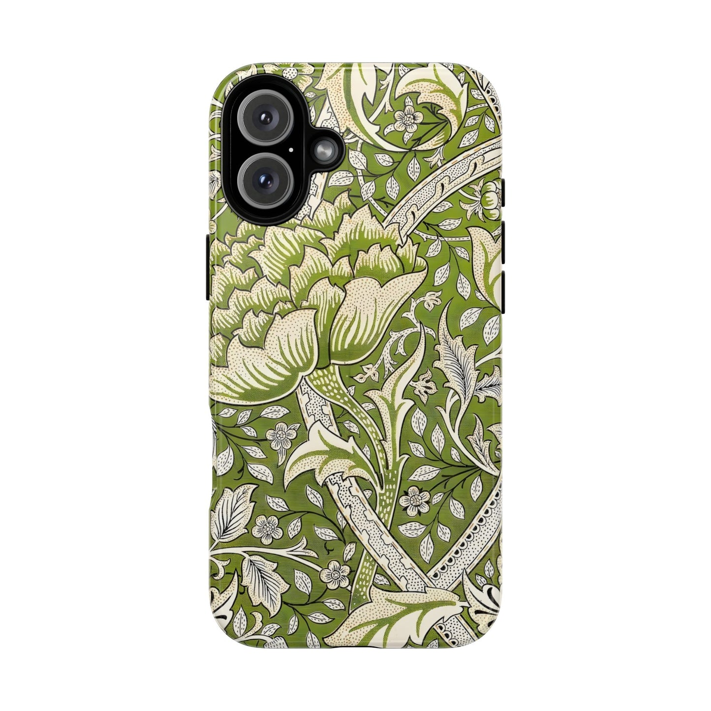 Stylish Phone Case with Floral Design, Durable Protective Cover for iPhone, Unique Gift for Birthdays, Mother's Day, Green Aesthetic
