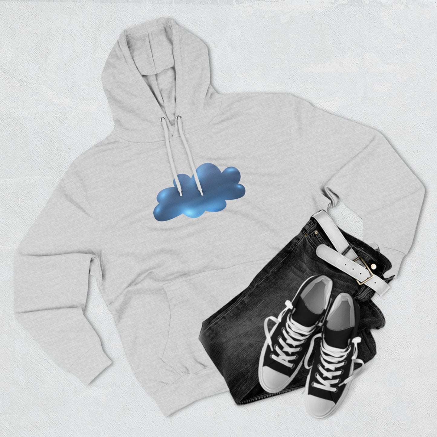 Three-Panel Fleece Hoodie - Serene Cloudscape